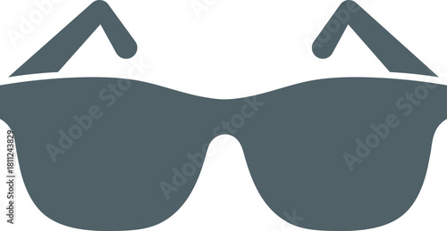 Dark Gray Silhouette of Sunglasses on White Background eyewear accessory