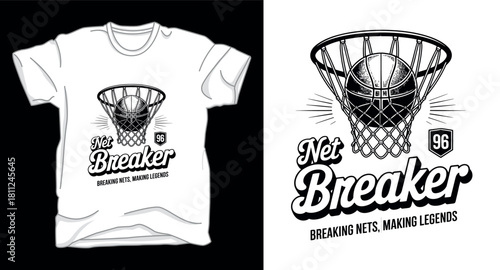 Net breaker basketball graphic vector art t-shirt design print