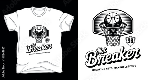 Net breaker basketball graphic vector art t-shirt design print