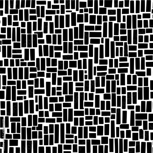 Abstract black and white geometric block pattern vector design seamless background for fabric and print one hundred