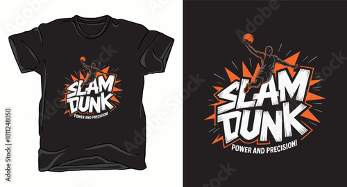Slam dunk basketball graphic vector art t-shirt design print
