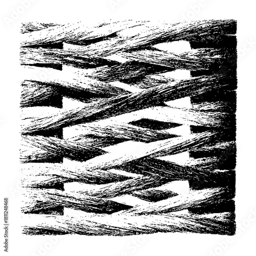 Black and white woven texture background seamless pattern vector illustration design element for graphic projects