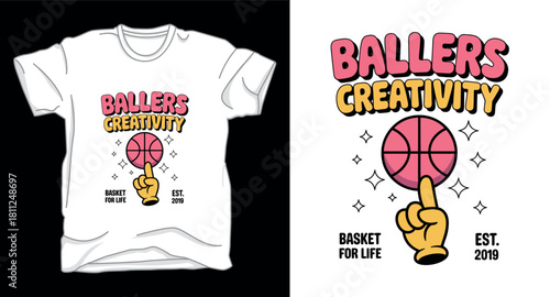 Ballers creativity basketball graphic vector art t-shirt design print