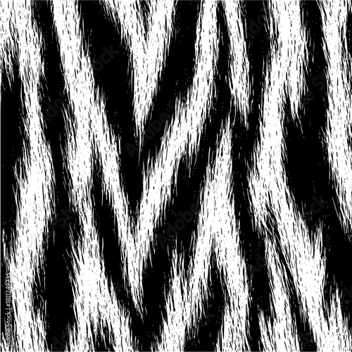 Abstract black and white fur texture background seamless pattern animal print design one hundred characters