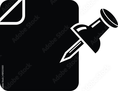 Black paper icon with white diagonal line and pushpin document file