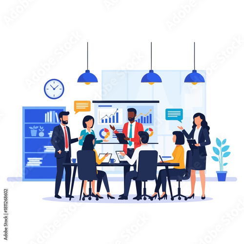 Diverse business team having a meeting around a conference table