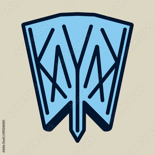 Canoe Logo Design Template. raft boat water paddle line art design concept