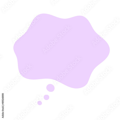 ふわふわした形のパステルカラーの吹き出し - 心の中の思いや考え、瞑想や夢などのイメージイラスト素材