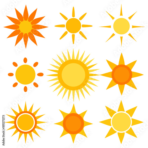 set of sun icons