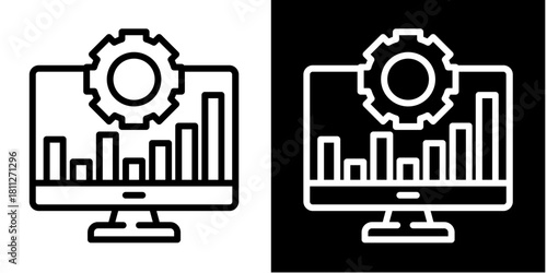Processing Icon Set White Style Collection
