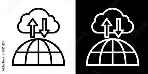 Cloud Computing Icon Set White Style Collection
