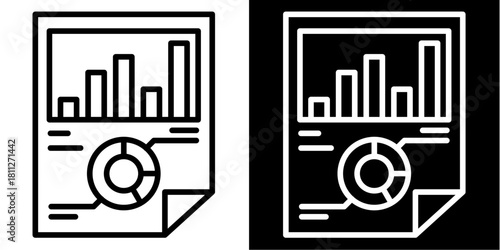 Data Analysis Icon Set White Style Collection
