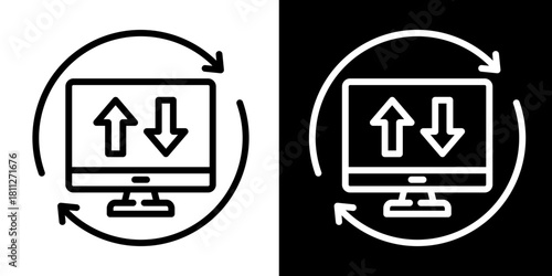 Data Sharing Icon Set White Style Collection
