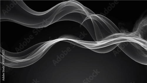 Dynamic light blue smoke flow design pattern background art on black