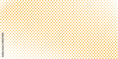 yellow polka dots pattern. Dotted gradient halftone backdrop. Horizontal templates using halftone dots pattern. Halftone dots background. Vector illustration