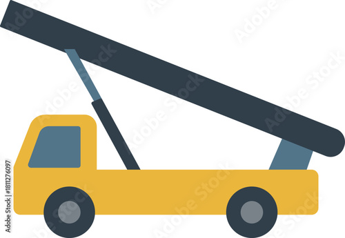 Yellow boom lift truck