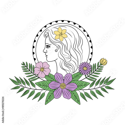 A vintage style illustration depicting virgo