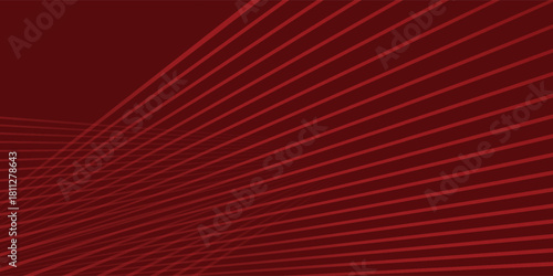 The bright red lines create the illusion of depth and perspective abstract