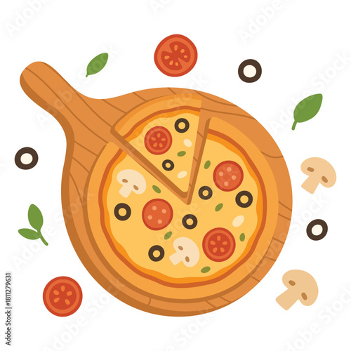 World Pizza Day Celebration Pizza Illustration