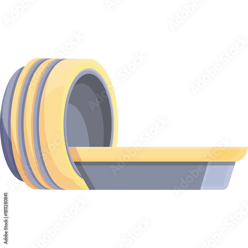Medical MRI Scanner With Yellow and Gray Colors Used For Diagnostic Imaging And Health Care Procedures Against A Transparent Background