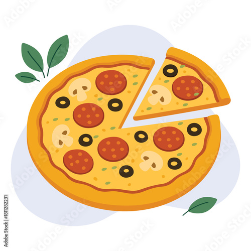 World Pizza Day Celebration Pizza Illustration