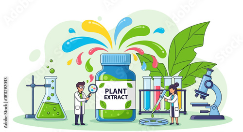 Plant extract production and scientific research in a laboratory setting