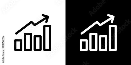 上昇の折線グラフアイコン