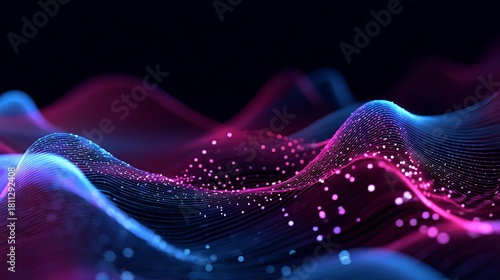 Stunning abstract background with vibrant pink and blue waves illuminating a modern, sophisticated design for tech innovation and dynamic creativity