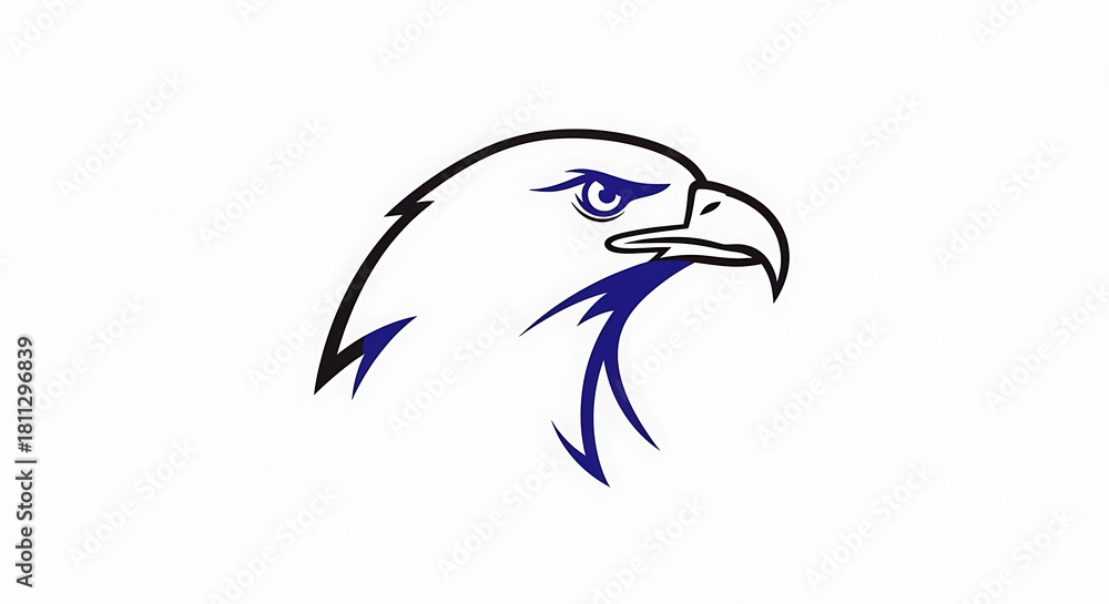 Obraz premium Powerful and Majestic Eagle Head Illustration symbolizing Freedom, Strength, and Vision for Sports or Corporate Identity