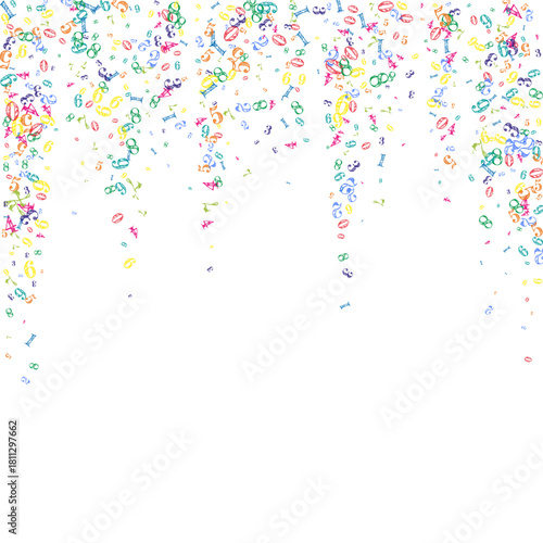Scattered numbers. Colorful childish digits