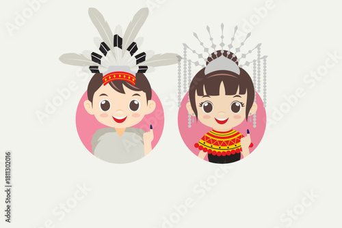 Vector illustration of Malaysian people on General Election Day Concept. Voter fingers with blue ink marked on nail