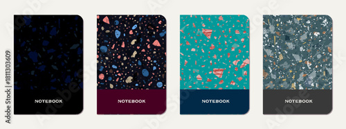 Notepad cover design. Terrazzo abstract