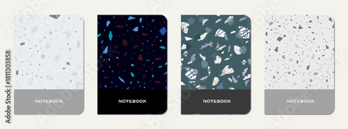 Notepad cover design. Terrazzo abstract