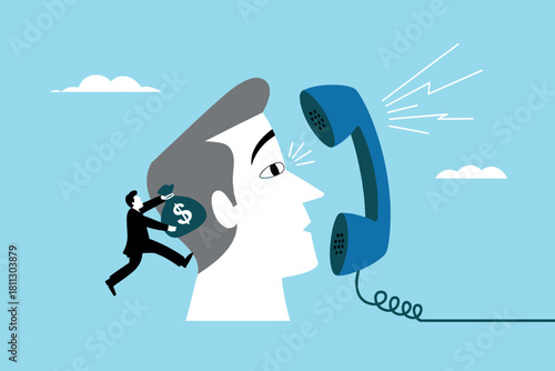 Financial call influences mind: a businessman brings money bag