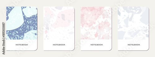 School notebook cover design. Terrazzo abstract
