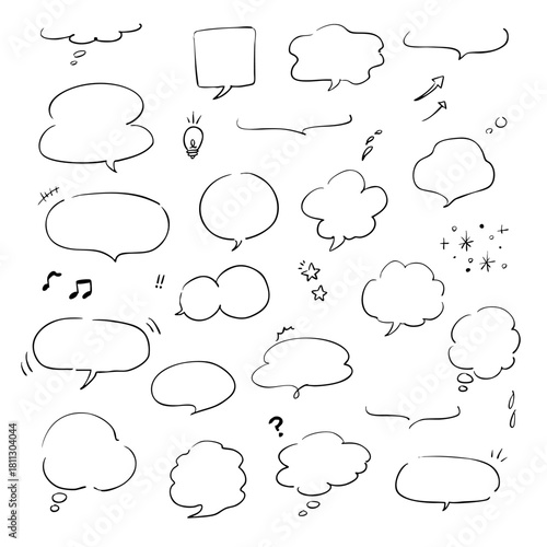 手描き吹き出し素材セット