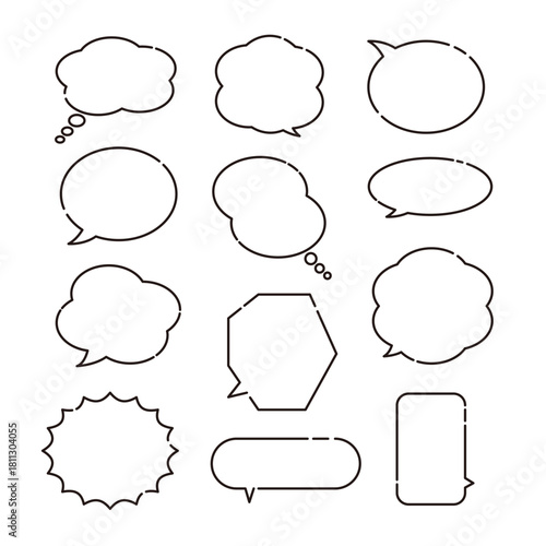 シンプル吹き出し素材セット