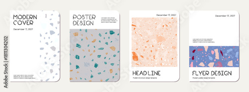 Brochure cover design. Terrazzo abstract