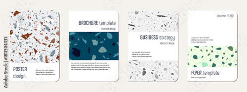 School diary cover design. Terrazzo abstract