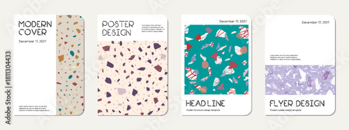 Notepad cover design. Terrazzo abstract