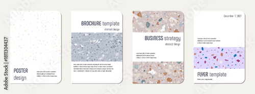 Note book cover design. Terrazzo abstract