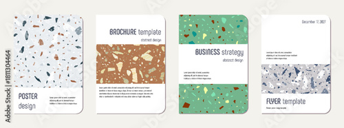 Notepad cover design. Terrazzo abstract