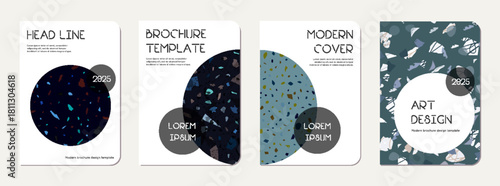 Note book cover design. Terrazzo abstract