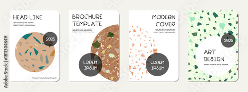 Note book cover design. Terrazzo abstract