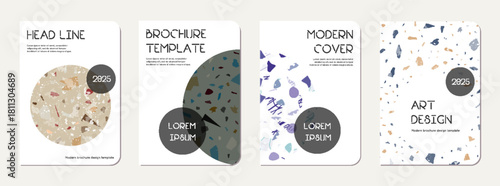 Brochure cover design. Terrazzo abstract