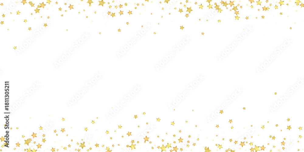 Fototapeta premium Magic stars vector overlay. Gold stars scattered