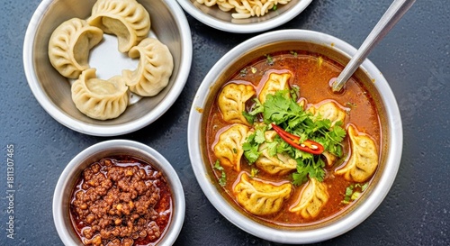 Jhol Momo: Nepalese Dumplings Soup with Spicy Chilli Sauce