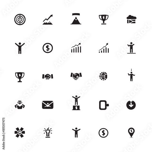 Business icon set. Compliance, fairness, integrity, loyalty, trust, equality, code of conduct, honesty, anti corruption, transparency.
