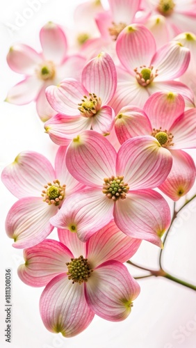 Wallpaper Mural Delicate pink dogwood flowers with intricate details and subtle texture on a crisp white background Torontodigital.ca