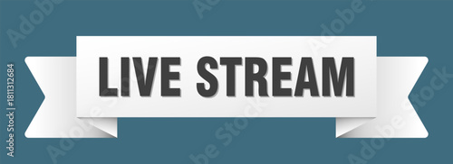 live stream ribbon isolated on transparent background. live stream ribbon